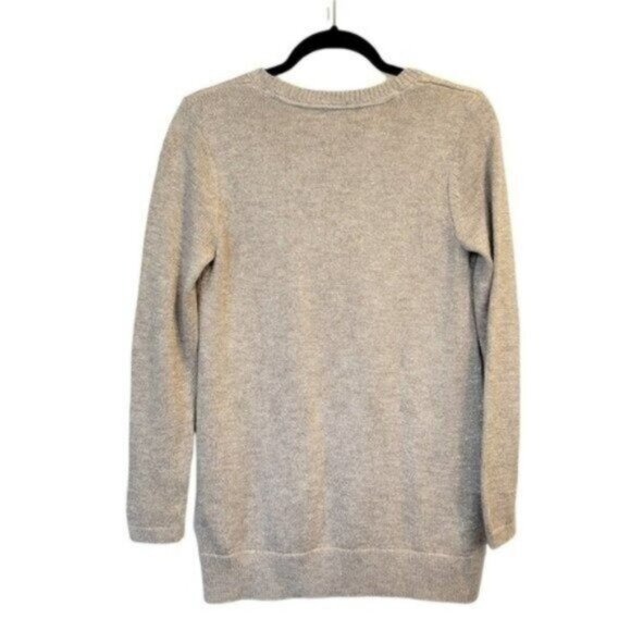 J. Jill | Metalic Threaded Crew Neck High Low Sweater Gray - Picture 2 of 6